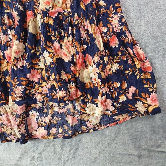 American Eagle Women’s S Floral Dress Navy Pink Sleeveless Boho Cottagecore - Picture 5 of 9
